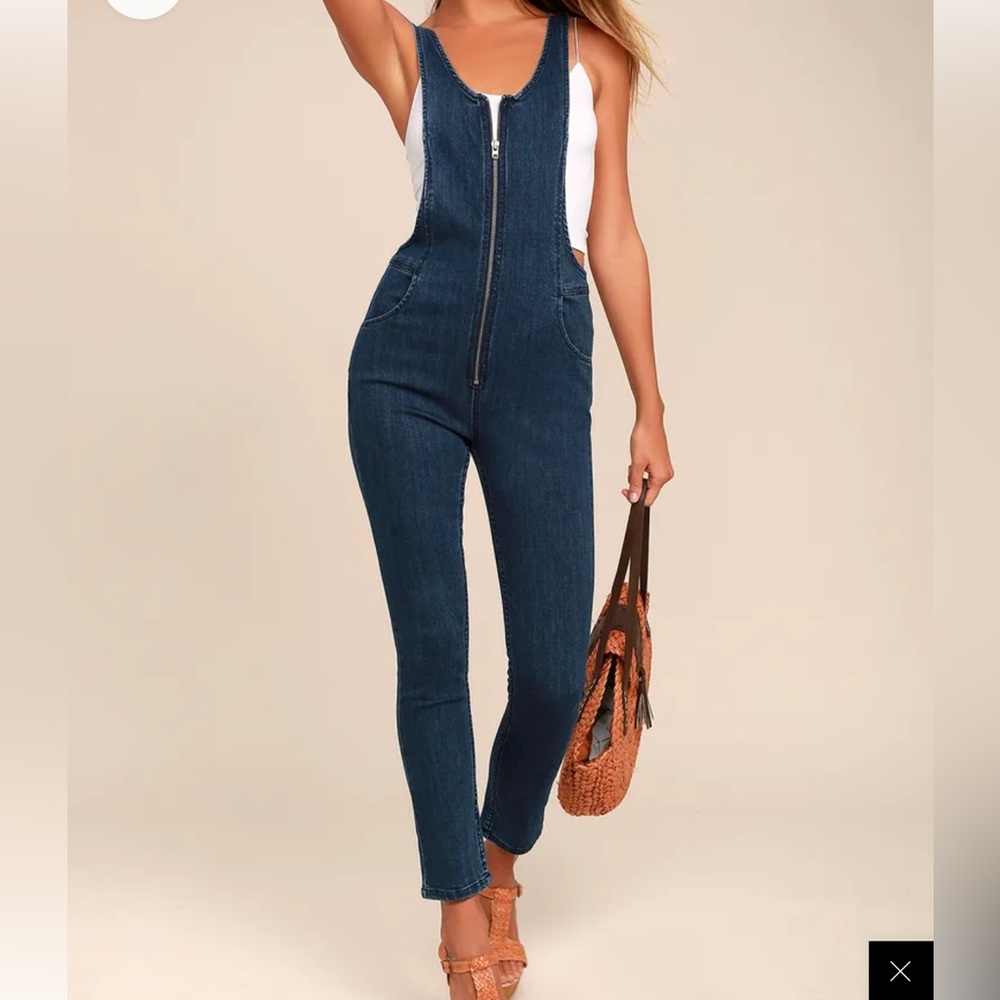Free People Jax Denim Jumpsuit NWOT